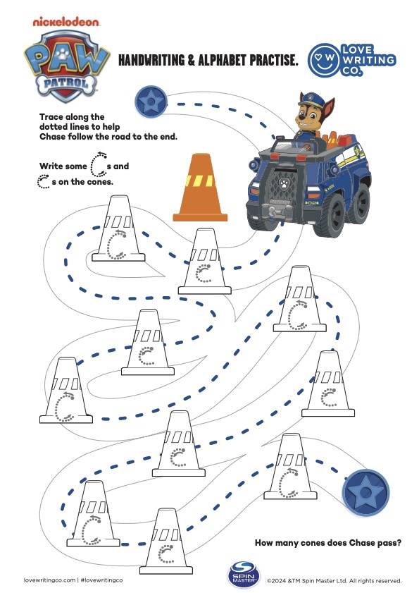 Paw Patrol thank you page with downloads